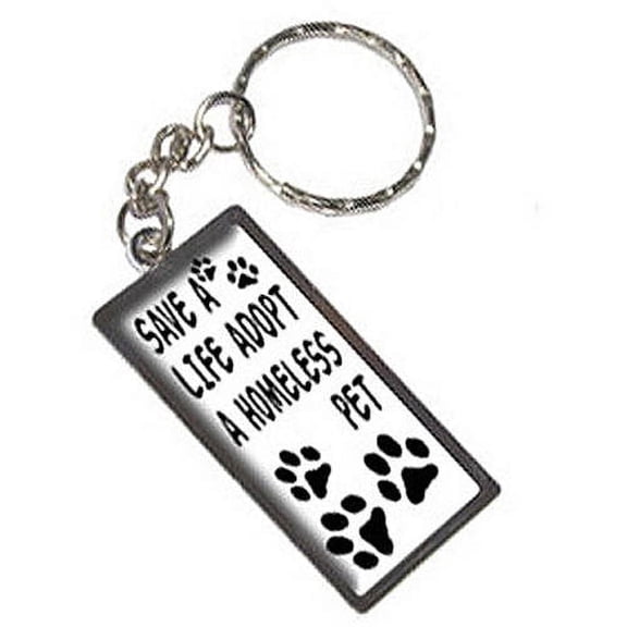 Save A Life Adopt A Homeless Pet Dog Cat Adoption Keychain Key Chain Ring
