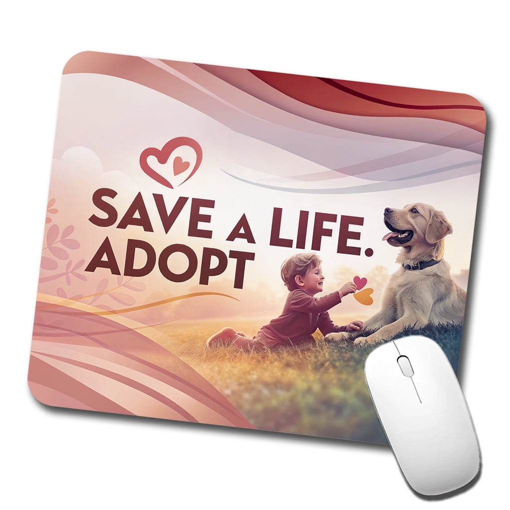 Mouse Rescue Medal Save A Life Adopt Pet Rescue Adoption Mouse Pad Low Profile Gaming Mat ...