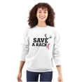 thumbnail image 1 of Save A Rack Antler Breast Cancer Pink Women Crewneck Sweatshirt Brisco Brands S, 1 of 6