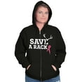 thumbnail image 1 of Save A Rack Antler Breast Cancer Pink Zip Hoodie Sweatshirt Women Brisco Brands X, 1 of 1