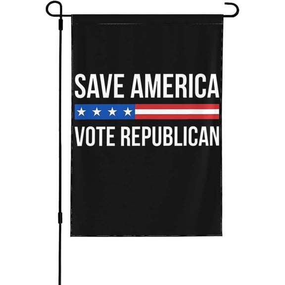 Save America Vote Republican Garden Flag outdoor yard flags 12.5"x18" Flag Seasonal House Flag Welcome Flag Rustic Farmhouse Decor for Seasonal Holiday