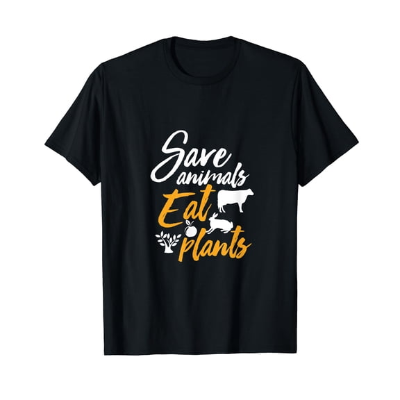 Save Animals Eat Plants Funny Vegan Vegetarian Animal Lover T-Shirt
