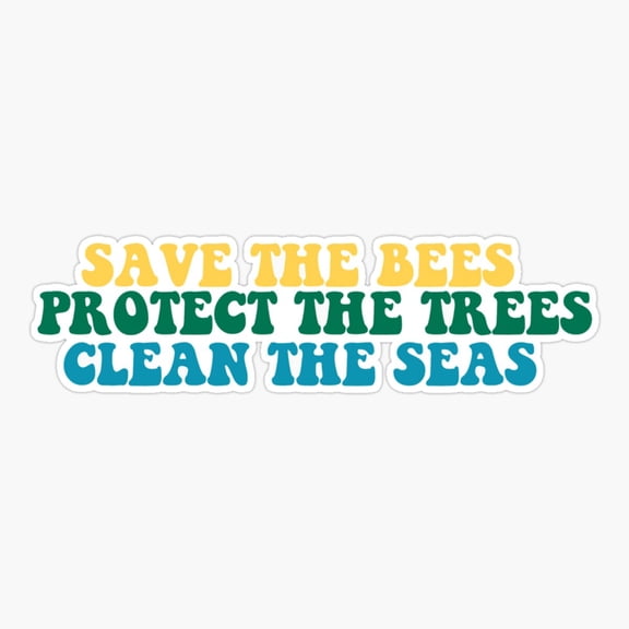 Save Bees Clean Seas Version Two Art Sticker