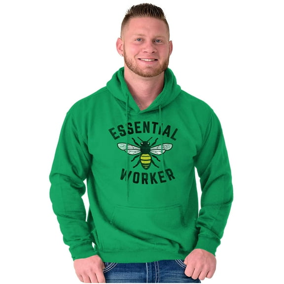 Save Bees Essential Workers Earth Day Unisex Plus Fleece Graphic Hoodie Brisco Brands 2X