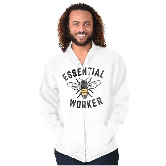 Save Bees Essential Workers Earth Day Zip Up Hoodie Men's Women's Brisco Brands X