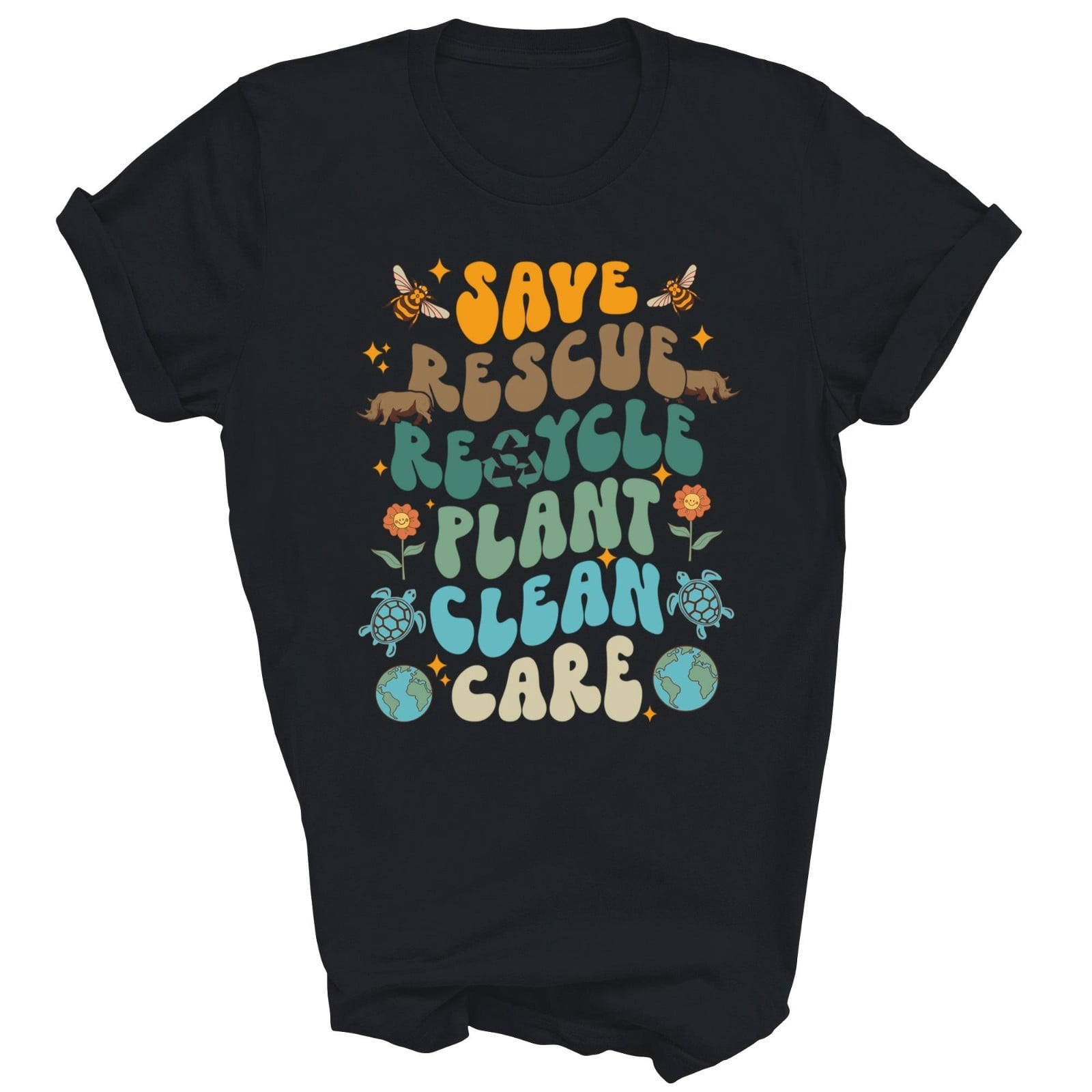 Recycle Rescue Save Bees Rescue Animals Recycle Earth Day Unisex Shirt Gift - Walmart.com