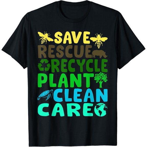 Save Bees Rescue Animals Recycle Plastic Earth Day Planet T-Shirt Gift for you - Men & Women Unisex T-shirt