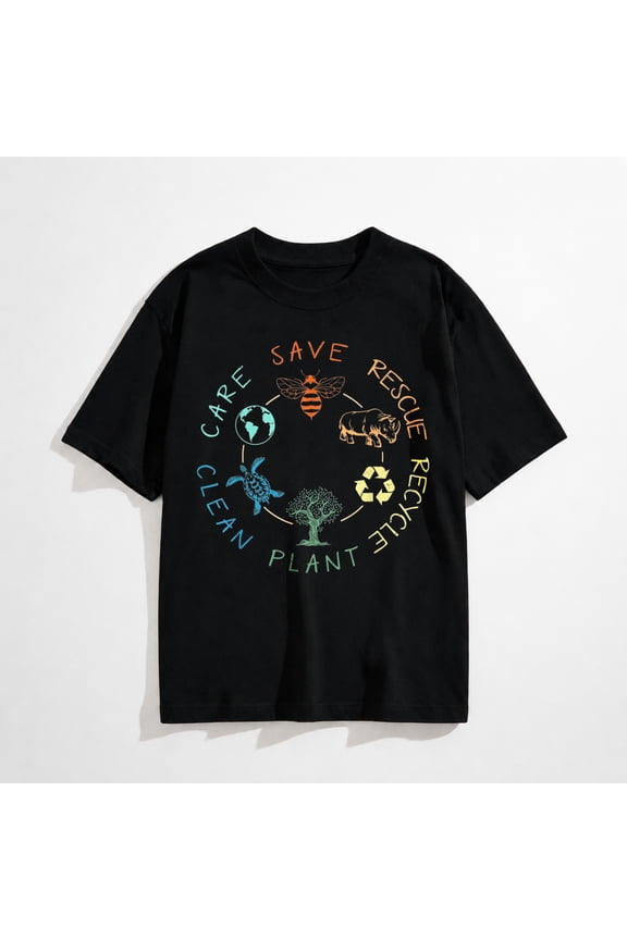 Save Bees Rescue Animals Recycle Plastic Earth Day T-Shirt