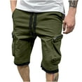 thumbnail image 1 of Save Big HOOMEUMY Men's Drawstring Elastic Waist Two in One Sweatpants with Zipper Pockets Running Workout Shorts Green 10, 1 of 5