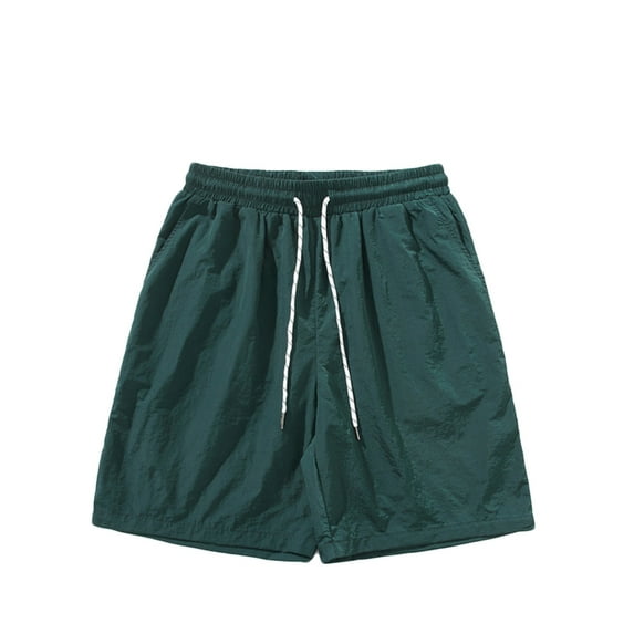 Save Big HOOMEUMY Men's Summer Solid Color Drawstring Elastic Waist Quick Dry Beach Shorts with Pockets Woven Athletic Shorts for Men Army Green 10