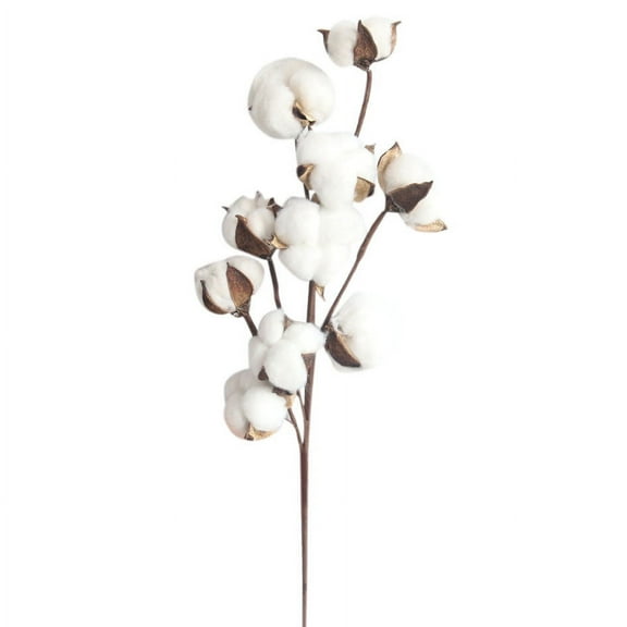 Save Big Matoen 21Inch Cotton Stems, Fake Cotton Flowers Dried Cotton Picks Stalks Plants, Artificial Cotton Floral Stems Faux Farmhouse Decorations for Vase Home Decor