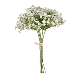 12PCS Long Stem Artificial Baby Breath Flowers Fake Real Touch Gypsophila  for Hotel Home Office Kitchen Bathroom Garden Wedding Party DIY Decor,White