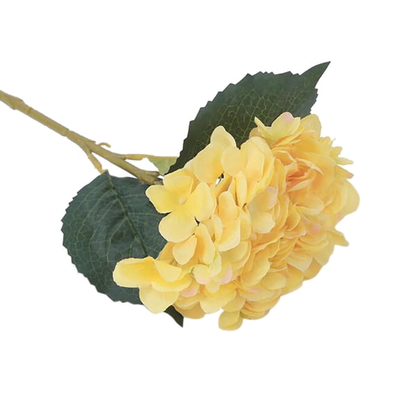Save Big Matoen Hydrangea Artificial Flowers Silk Hydrangea Flowers Artificial Flowers 3 Heads with Stems for Home Wedding Party Decorations (Yellow)