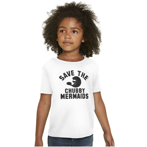 Save Chubby Mermaids Funny Manatees Crewneck T Shirts Boy Girl Teen Brisco Brands X