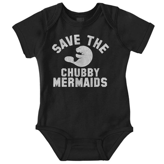Save Chubby Mermaids Funny Manatees Romper Boys or Girls Infant Baby Brisco Brands 12M