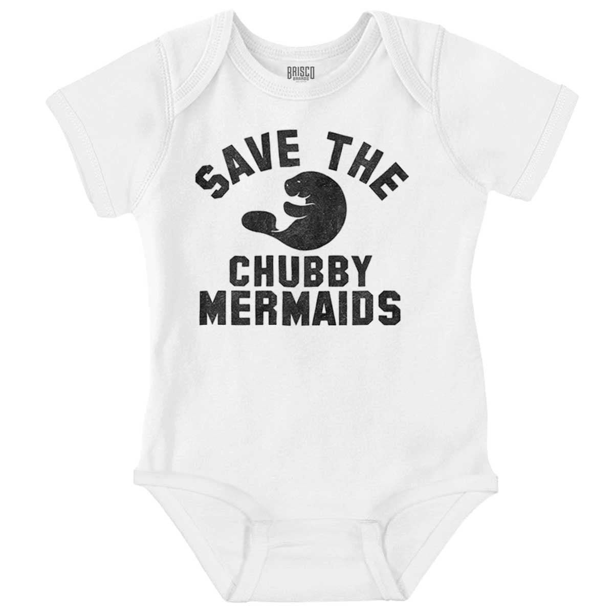 Save Chubby Mermaids Funny Manatees Romper Boys or Girls Infant Baby