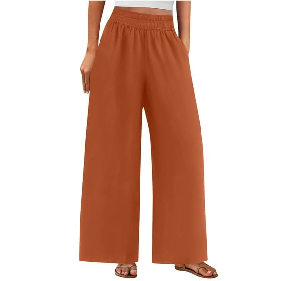 Save On Women's Wide Leg Long Pants Pure Basic Trousers High Waisted Sweatpants Pull On Stretch Yoga Pant Baggy Relaxed Fit Trouser Dressy Flowy Summer Beach Loose Trousers