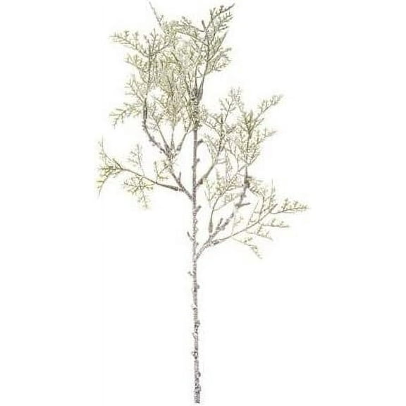 Save Dollar Stores Christmas Artificial Frosted Cedar Pick Green/White 13 Inches