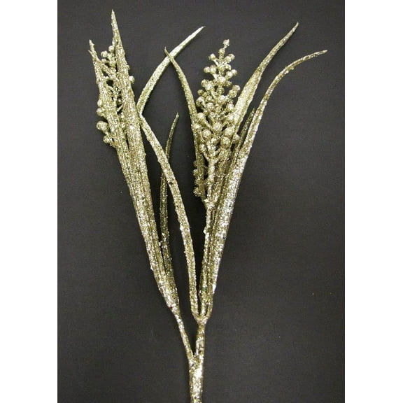 Save Dollar Stores Glitter Floral Champagne Podgrass for Christmas Decor