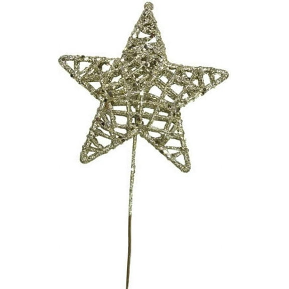 Save Dollar Stores Glitter Star Pick Champagne 5 X 11.25 Inches, Christmas Ornament