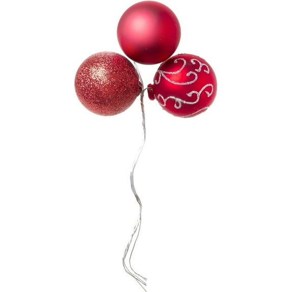 Save Dollar Stores Seasonal Floral Red Christmas Ornament Pick