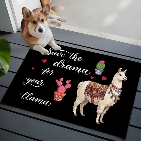 Save The Drama for Your Llama Front Door Rugs 2x3 ft Cactus Camel Love Summer Small Rug for Entryway Non Slip Washable Bathroom Door Mat Absorbent Floor Mat for Indoor Entrance