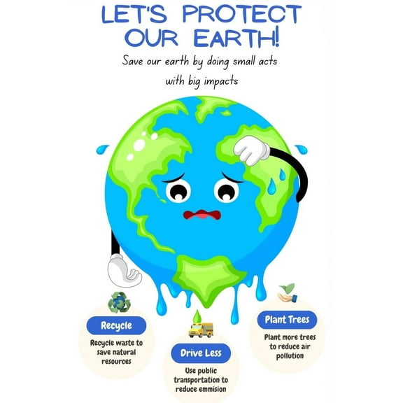 Save the Earth Art Poster. Environment Environmental Art Print Environmental Awareness for Kids, Save the Earth Print, Motivational Poster, Earth Day Eco Activist Art poster