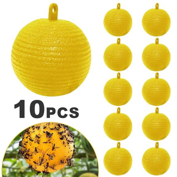 Fruit Fly Sticky Ball Trap, Hanging Fly Sticky Ball Fly Trap Outdoor, Flying Insects Ball for Indoor Outdoor House Kitchen, Plants Trees Flying Insects Trap (3inch 10pcs)