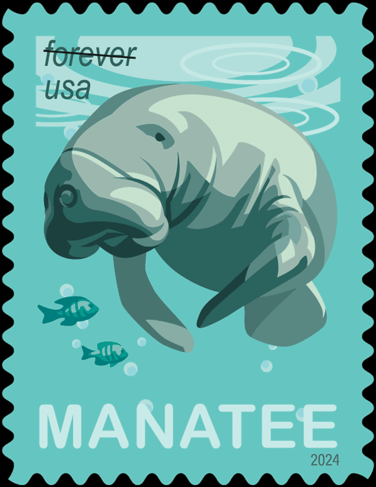 Save Manatees USPS Forever Postage Stamp 1 Book of 20 US First Class