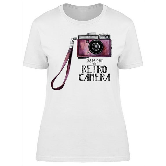 Save Moment Retro Camera T-Shirt Women -Image by Shutterstock, Female 3X-Large