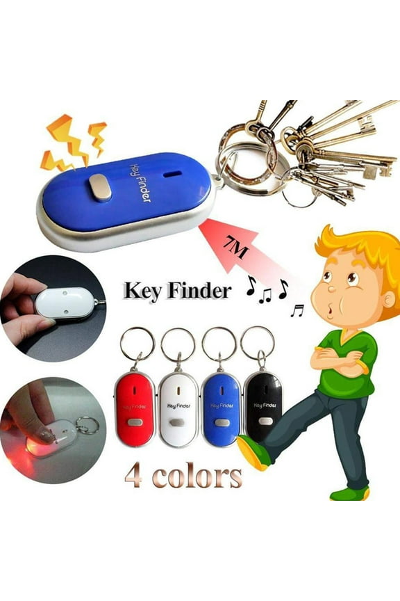Save Now,2PCS Keychain LED Torch Remote Sound Control Lost Key Finder Whistle Sound Item Key Locator Device,Vsgery,Black