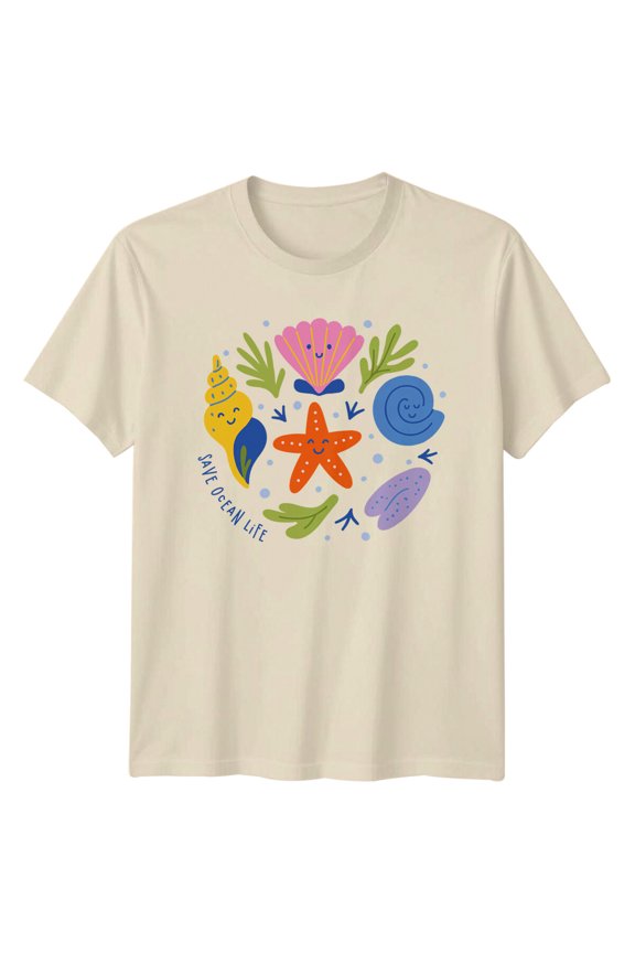 Save Ocean Life Sea Life Animals Mens T-Shirt Womens Graphic Tee Unisex Top All Size S-5XL