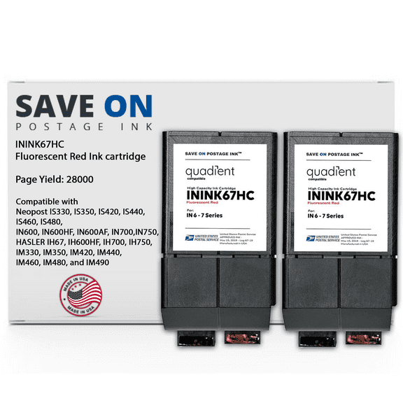 Save On Postage Ink Compatible ININK67HC Quadient Neopost Compatible Ink Cartridge - High Capacity for in Series 600/700/750 Mailing Machine Bases