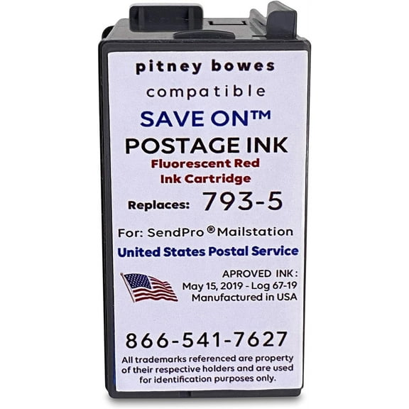 Save On Postage Ink Compatible PB 793-5 Postage Meter Ink - Compatible with SendPro C, & SendPro+ and DM Series Mailing System (35 ML)