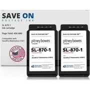 Compatible Pitney Bowes SL-870-1 Red Ink Cartridge 2 Pack Inkjet Printer Ink for SendPro Mailstation CSD1 Postage Meter Machine - PB Replacement Printer Cartridge w/OEM Compatibility