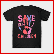Save Our Children T-Shirt - Handprint Heart Advocacy Awareness Shirt H2434, for Unisex, Up to Size 5XL