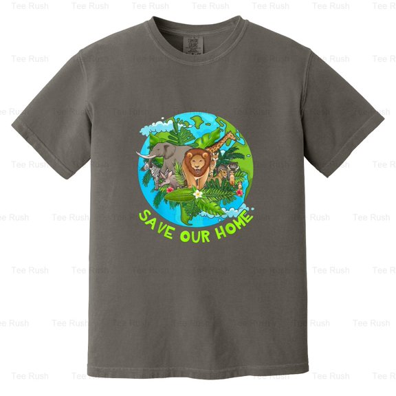 Save Our Home Animals Earth Day Planet Anniversary, Environment Gift, Comfort Color T-Shirt Unisex, up to 4XL