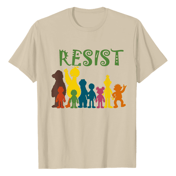 Save P.B.S Resist Rainbow Character Graphic Tee, Protest T Shirt, Hands-Off Tee, Retro Public Broadcasting Service Tee