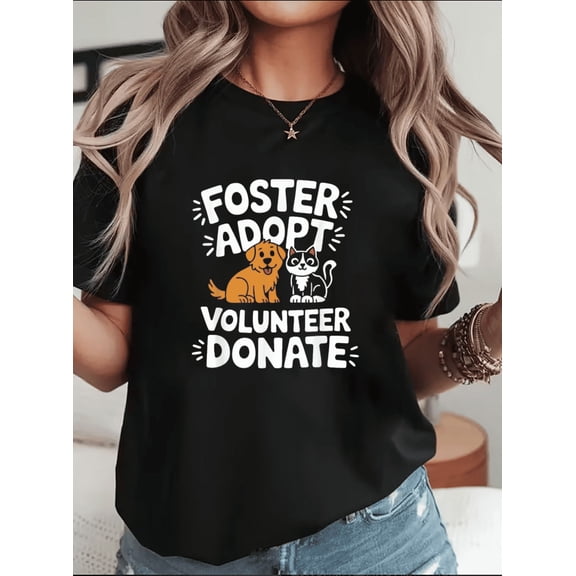 Save Pet Foster Adopt Volunteer Donate Dog Cat Rescue Unisex T-Shirt, up to Size 5XL