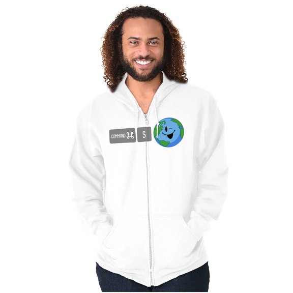 Save Planet Earth Day Eco-Friendly Zip Up Hoodie Men's Women's Brisco Brands L