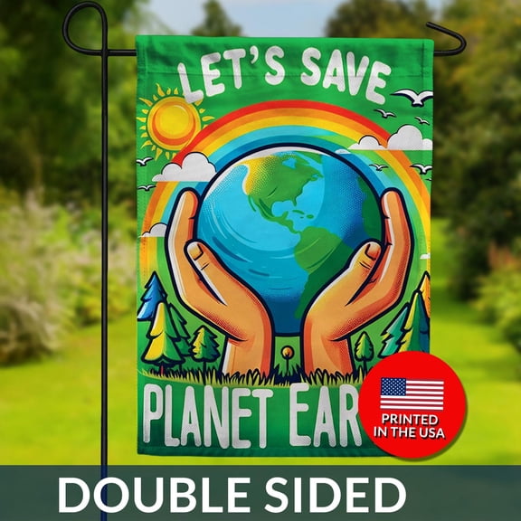 Save Planet Earth Flag Environmental Awareness Double Sided