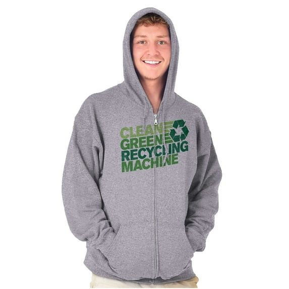 Save Planet Go Green Love Earth Day Unisex Fleece Graphic Zip Up Hoodie Brisco Brands 2X