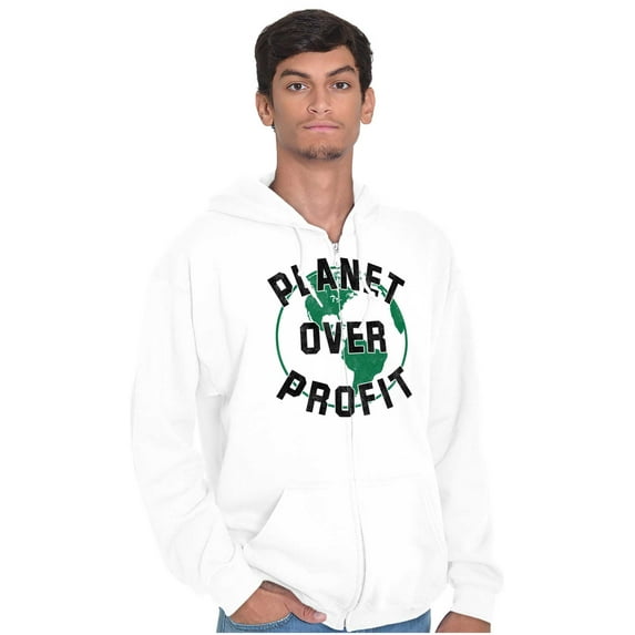 Save Planet Love Earth Climate Change Unisex Fleece Graphic Zip Up Hoodie Brisco Brands 2X
