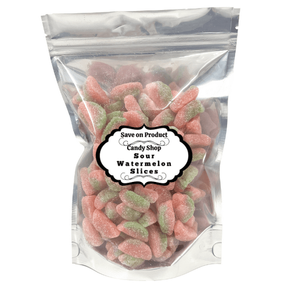 Save on Product Sour Watermelon Slices Gourmet Gummies Bags Save on Candy Store Sour Watermelon Slices – Tangy & Sweet Gummy Candy in 1 Pound Bag – Old-Fashioned Candy Shop Delight