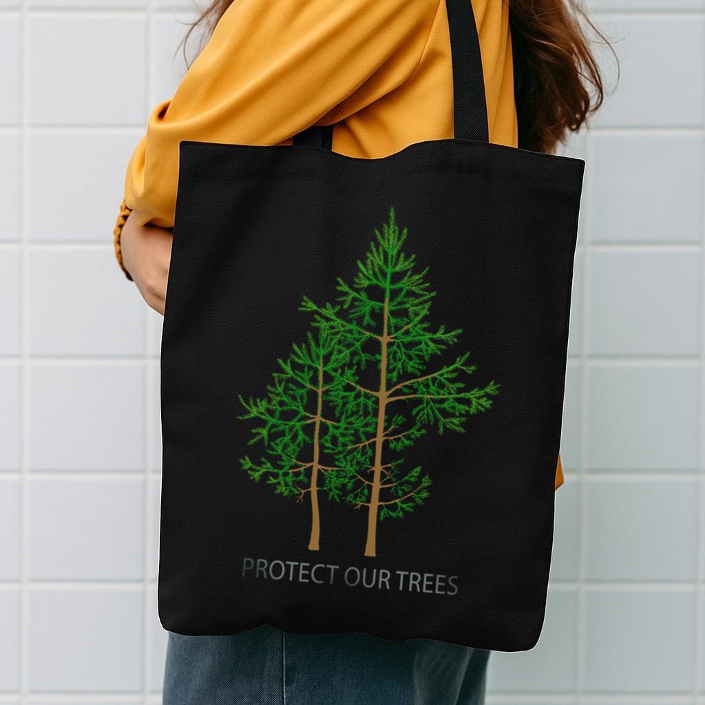 Save Protect Trees Stop Deforestation Tree Hugger Tote Bag T-Bag ...