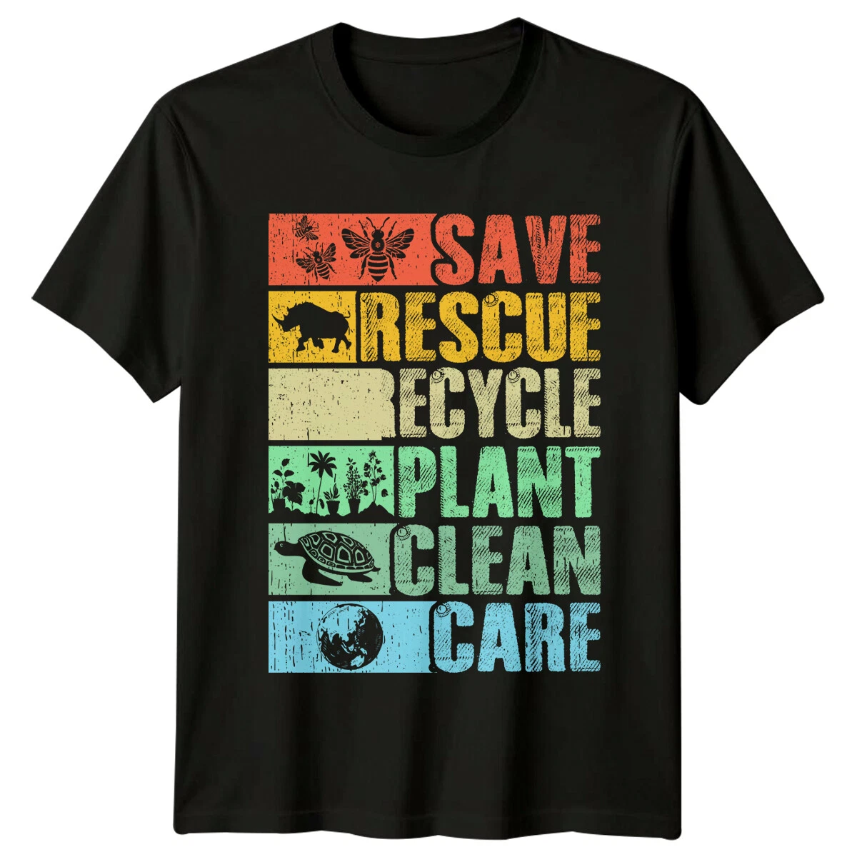 Recycle Rescue Save Rescue Recycle Plant Clean Care Earth Day T-Shirt - Walmart.com
