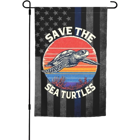 Save Sea Turtles Garden Flag Double Sided 12x18 Inch For Outside Holiday Decoration