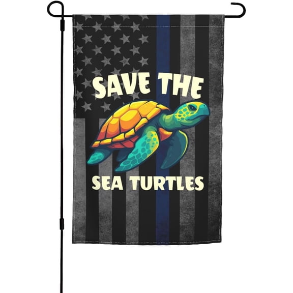 Save Sea Turtles Garden Flag Double Sided 12x18 Inch For Outside Holiday Decoration