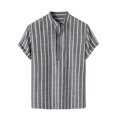 thumbnail image 1 of Save On Summer Checked Shirt for Mens Scooped Neck Tee Short Sleeve Tops Pullover Sweater Blouses Plain Classic Quick Dry Tunic Blouses Beach Gym Workout Running Casual Clothes, 1 of 7