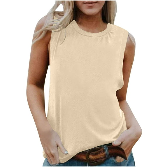 Save On Summer Tank Tops For Women Pullover Sweater Blouses Scooped Neck Tee Sleeveless Shirts Slim Fitted Camisole Dressy Causal Camis Workout Yoga Gym Tunic Tee